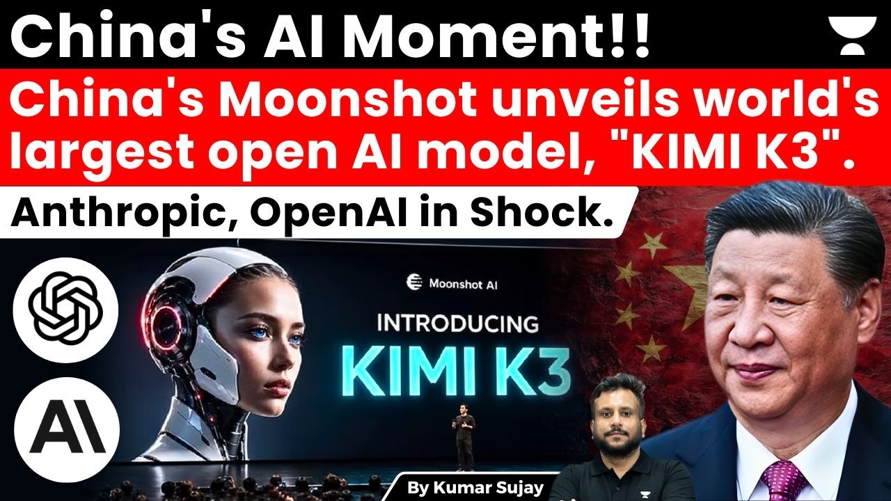 China Beating the US In AI Race: Chinese startup Moonshot AI launches Kimi K3 AI LLM. The Explained.