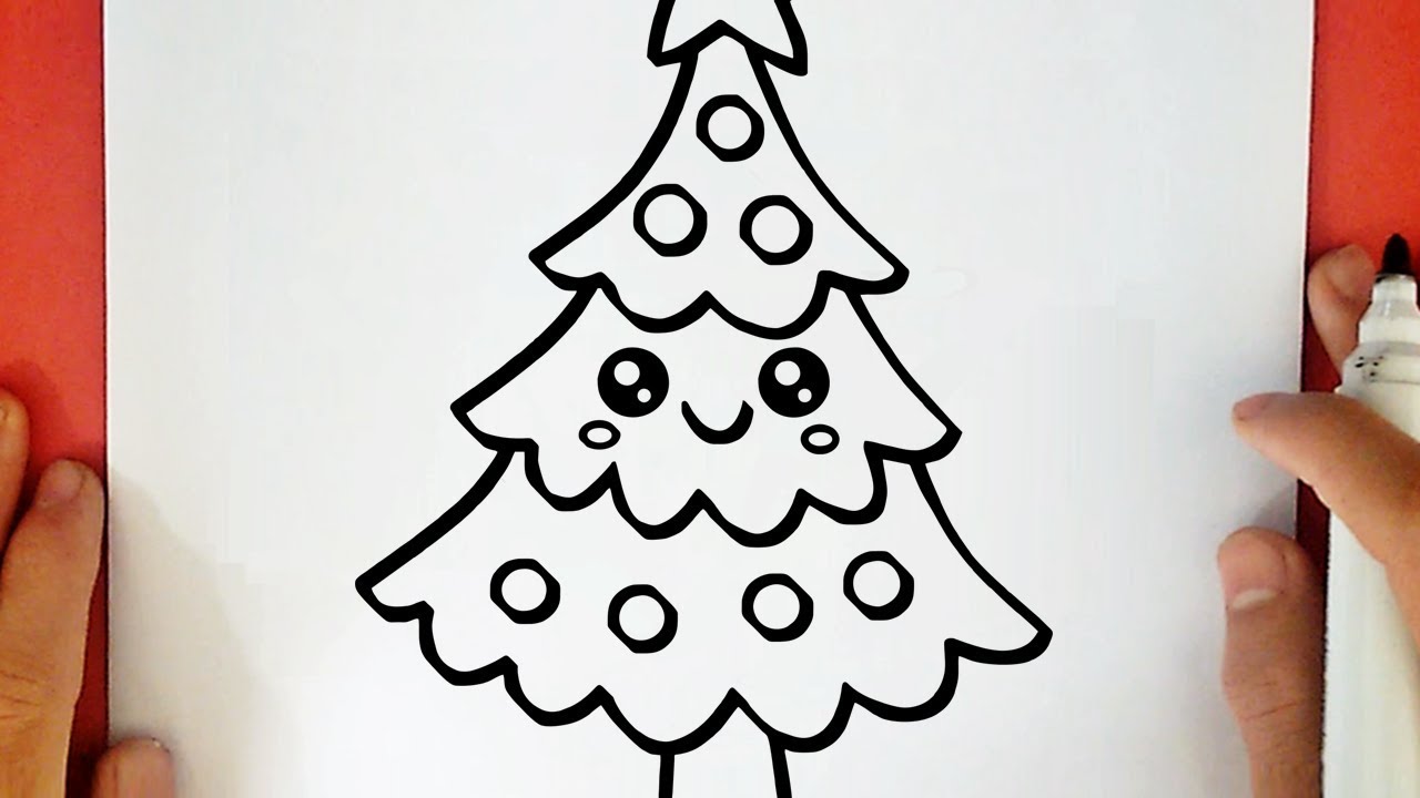 COME DISEGNARE UN ALBERO DI NATALE KAWAII