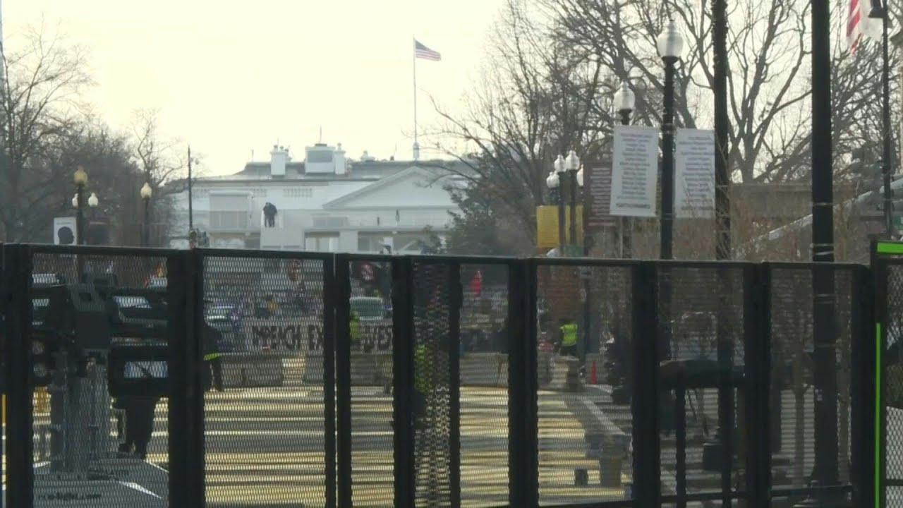 Security fences and concrete barriers line BLM Plaza in Washington, DC | AFP