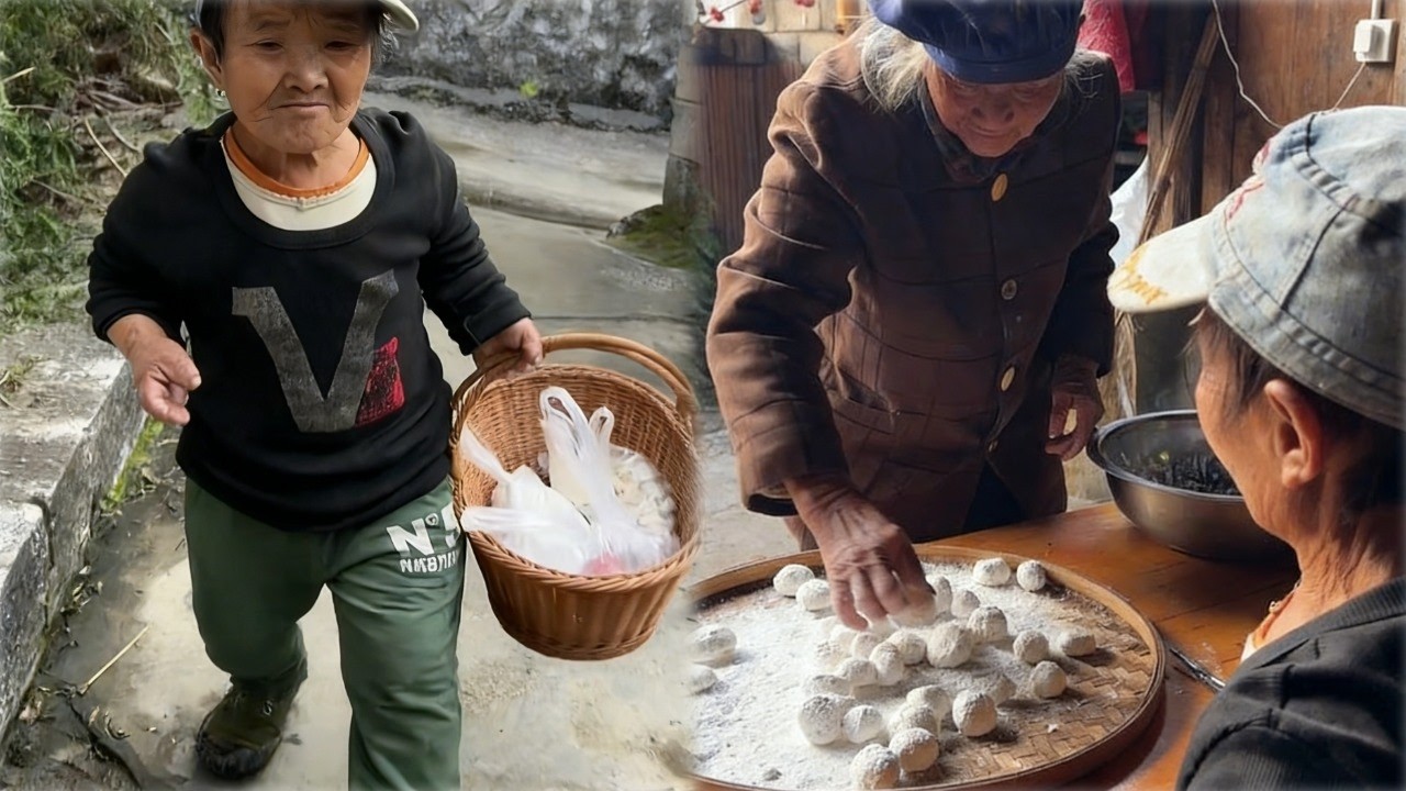 矮人宋姐和90岁妈妈煮汤圆吃，汤圆煮烂了，但还是很幸福！