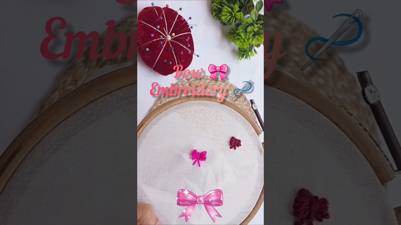 Trending Bow Embroidery ✨ Easy & Cute Design