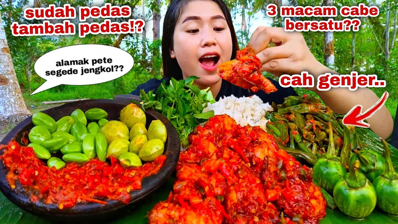 UDANG PEDAS JONTOR CAH GENJER LALAPAN MENTAH JENGKOL MUDA PETE TERONG KEMANGI SAMBAL TERASI