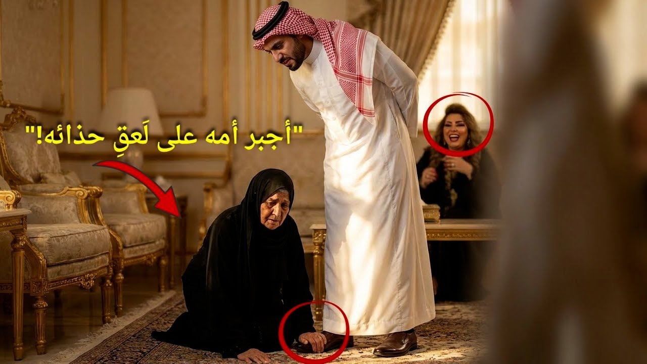 أجبر أمه العجوز على مسح حذائه بلسانها! وبعد سنوات أصبح عامل نظافة عند أخته شاهد كيف انتقم الله لهما!