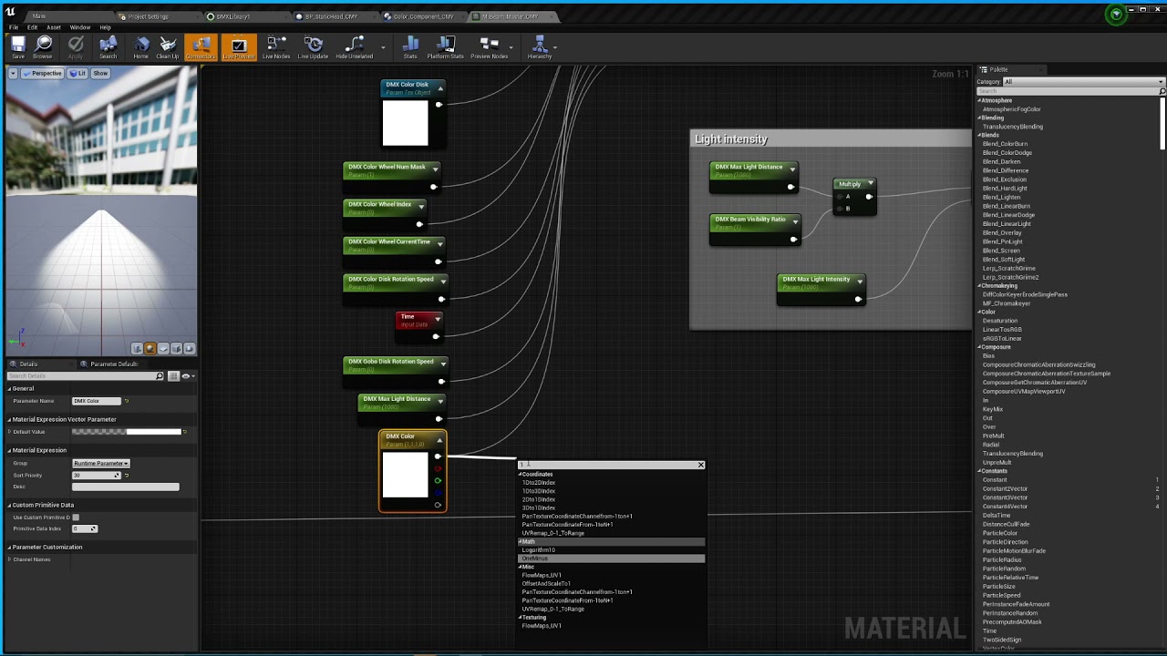 RGB to CMY conversion for DMX fixtures in Unreal 4.26