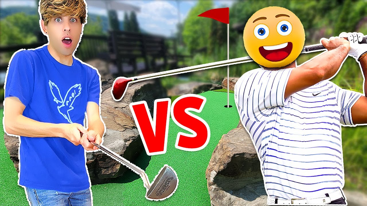 I VS a REAL Golfer at Mini Golf & THIS Happened...