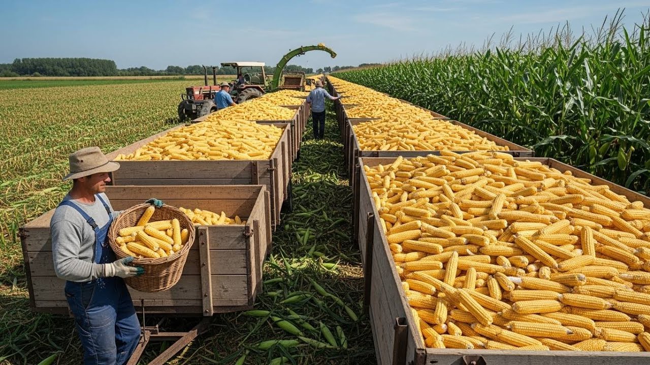 How American Farmers Harvest 6.2 Billion Pounds of Sweet Corn by Machine | Farming Documentary