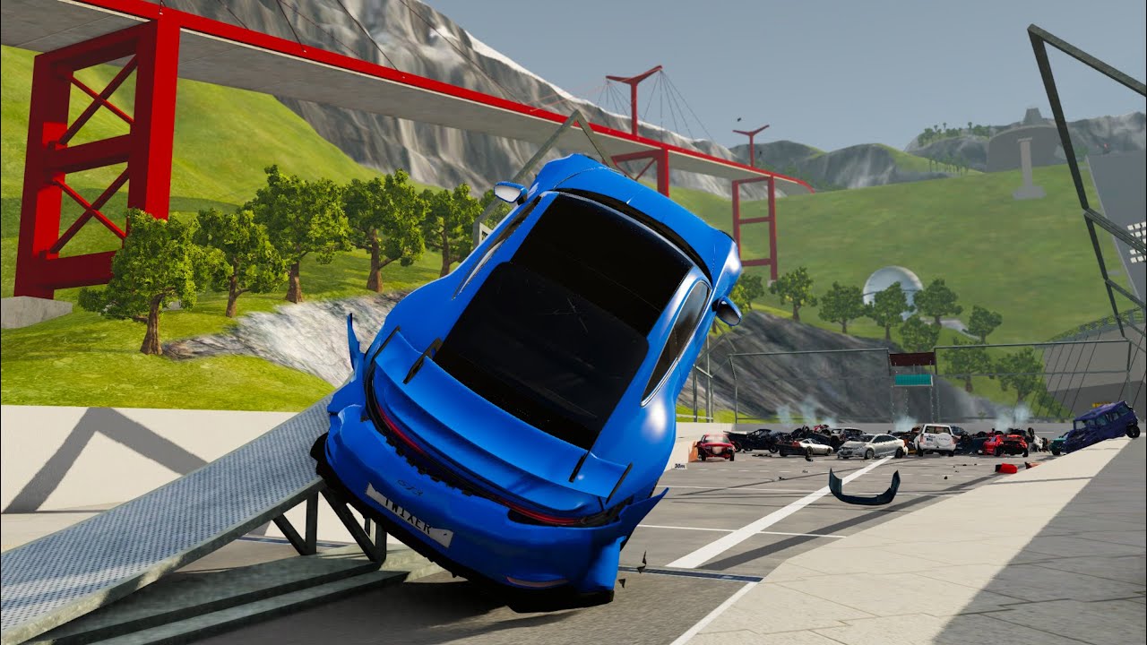 Real Car Mods vs Flip Ramp Rollover Crashes  - BeamNG.drive 4k Ultra