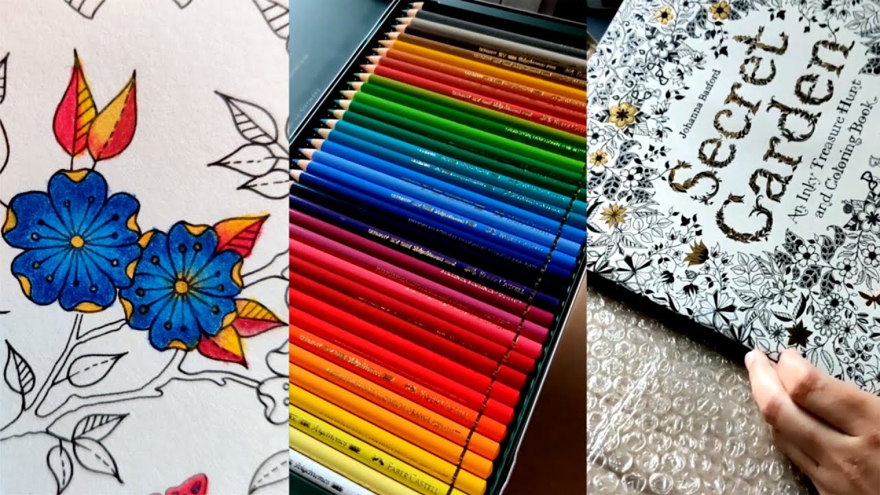 Color with Me : Faber Castell Polychromos Pencils - Secret Garden Coloring Book, Coloring and Review