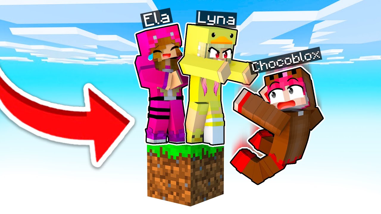 MINECRAFT pero SOBREVIVIMOS en sólo 1 BLOQUE CON LYNA Y ELA