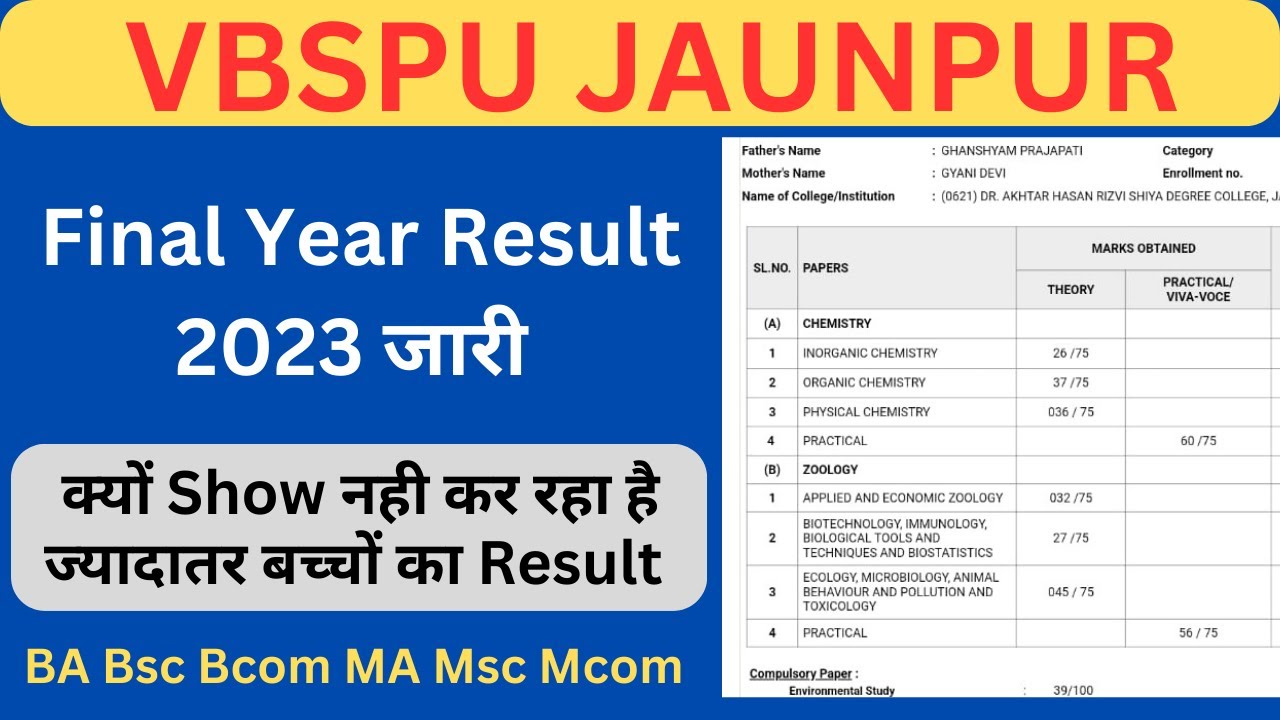 Vbspu final year result जारी | vbspu result 2023 | vbspu News today | vbspu Exam | Vbspu Latest News