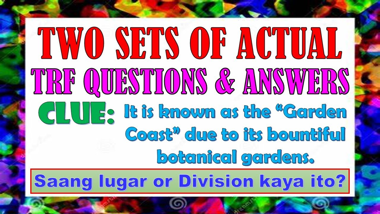 TWO SETS OF REVISED TRF QUESTIONS & ANSWERS FROM THE DIVISION OF 
