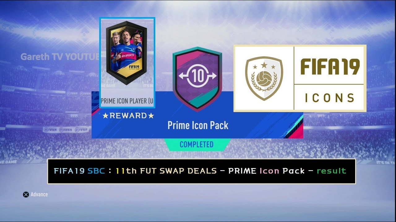 FIFA19 SBC : 11th FUT SWAP DEALS - PRIME Icon Pack - result