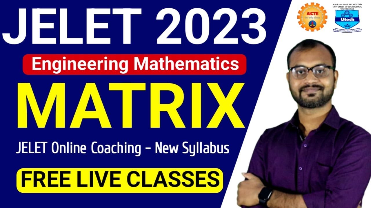 JELET 2023 - Mathematics-Matrix ||JELET Free Live Class@HowCanIHelpU_- Coaching @krishnasircoaching