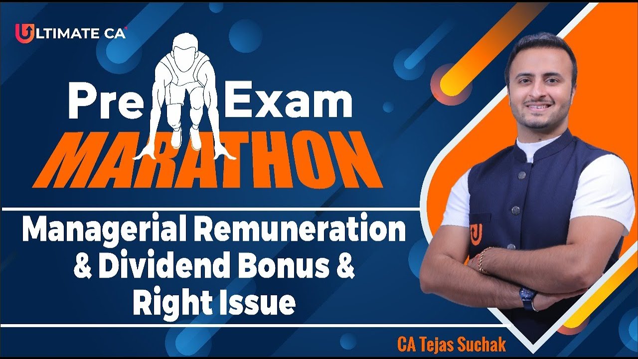 Managerial Remuneration | Pre Exam Marathon | Session 12 | Accounts | CA Inter | November 23