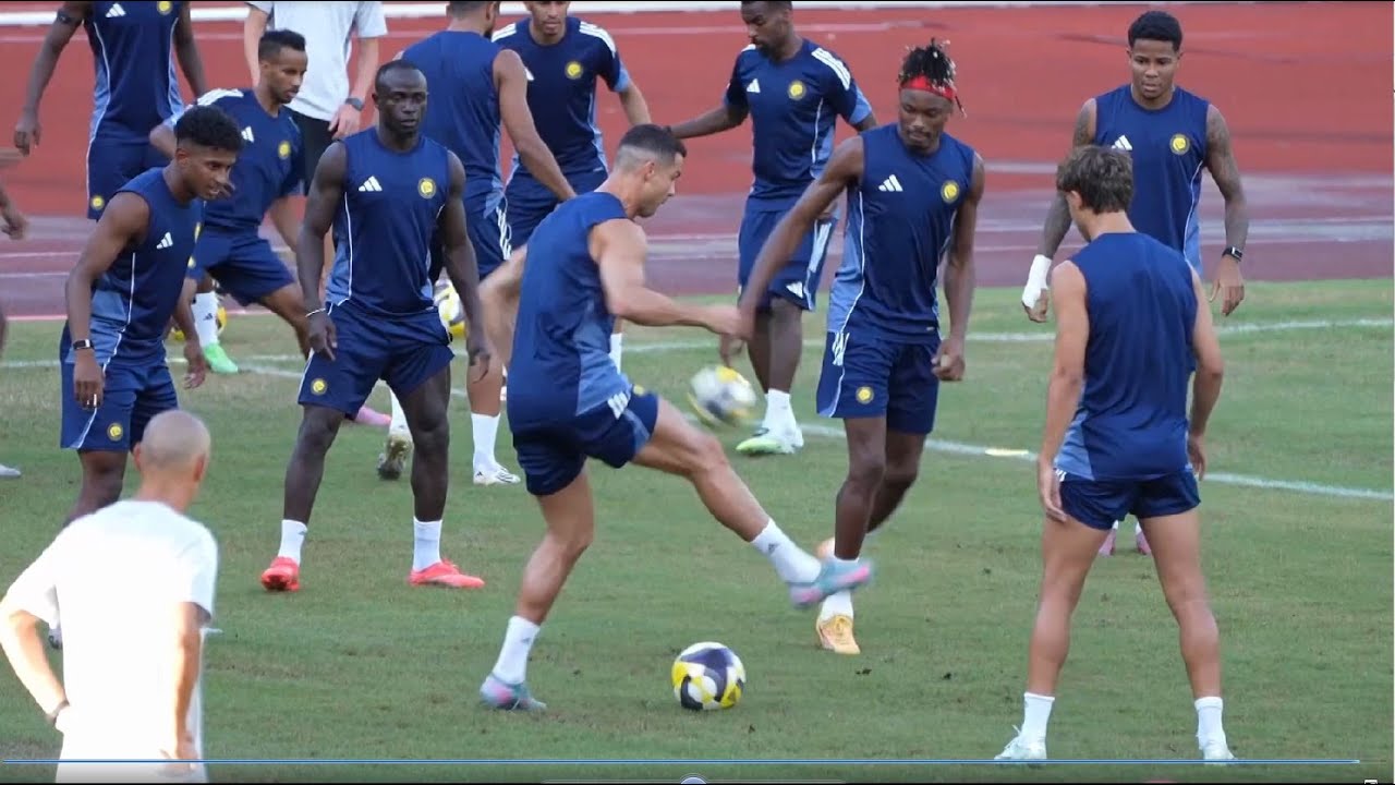 Ronaldo showcases his skillz with Mané & Felix as Al Nassr train for Saudi Super Cup final v Al Ahli