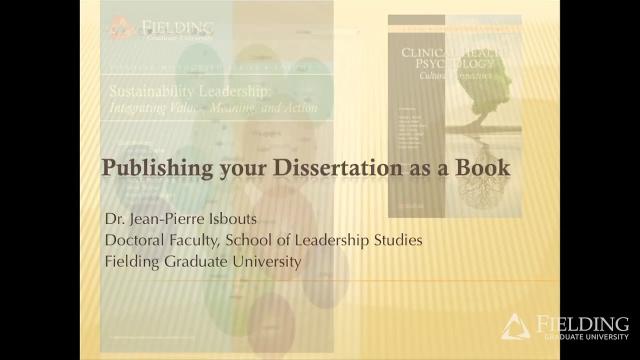 Publishing Your #Thesis or #Dissertation as a Book