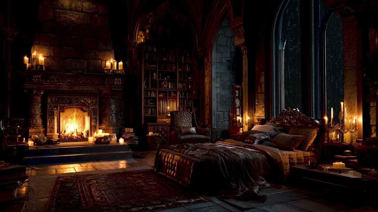 Deep Sleep Piano Echoes in an Ancient Castle | Peaceful Night Ambience for Insomnia