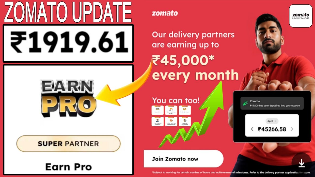 Zomato Earn Pro Update || Earn Pro in Zomato || Zomato Delivery App Big Update Earn Pro