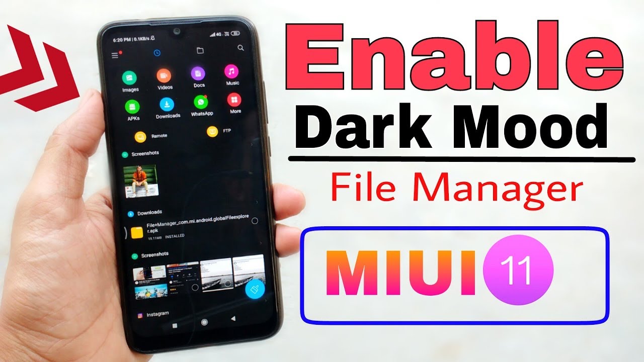 MIUI 11 Enable Dark Mode File manager on Any Xiaomi Phone