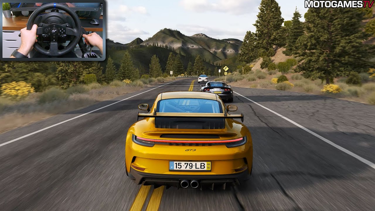 Assetto Corsa - Manual Porsche 911 GT3 (992) at LA Canyons | Thrustmaster T300RS Gameplay