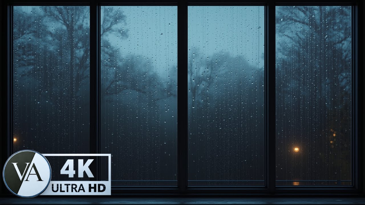 Rain on Window at Night 🌧️ Cozy Window View | Атмосфера для сна (4K)