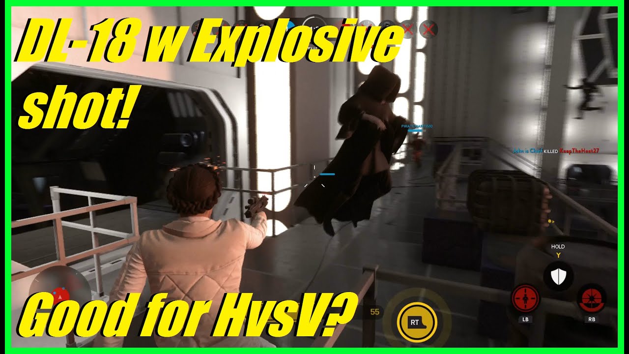 Star Wars Battlefront - DL-18 w Explosive shot! | Good for Heroes vs villains? (2 games)