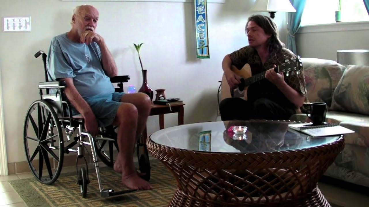 Nick Barber sings Clear Blue Sky to Ram Dass