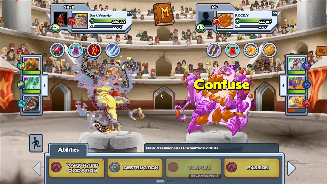Miscrits Volcano Island 2026 - Dark Whik showcase in pvp battle