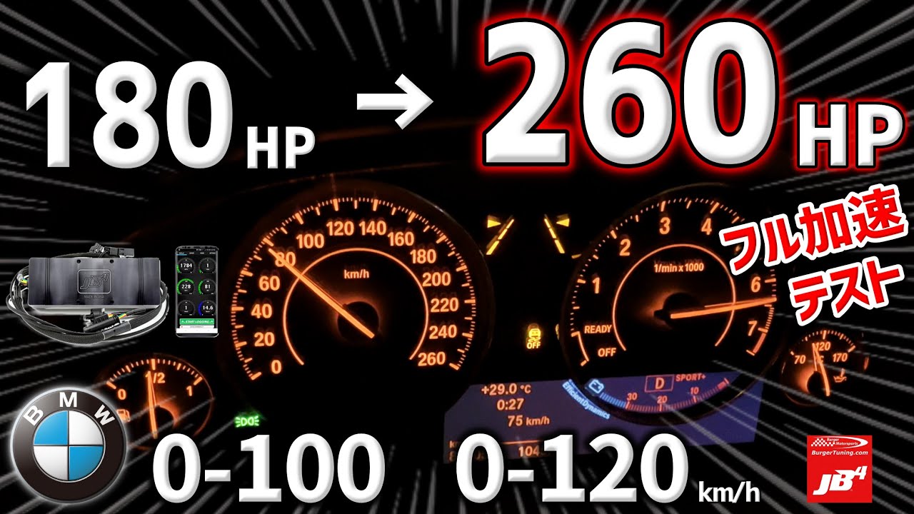 【ポン付けで+80馬力】BMW 320i+JB4でフル加速0-100 & 0-120km計測 / サブコンの接続/マップ設定/アップデート方法 F30 F31 F32 F33 F34 F36等