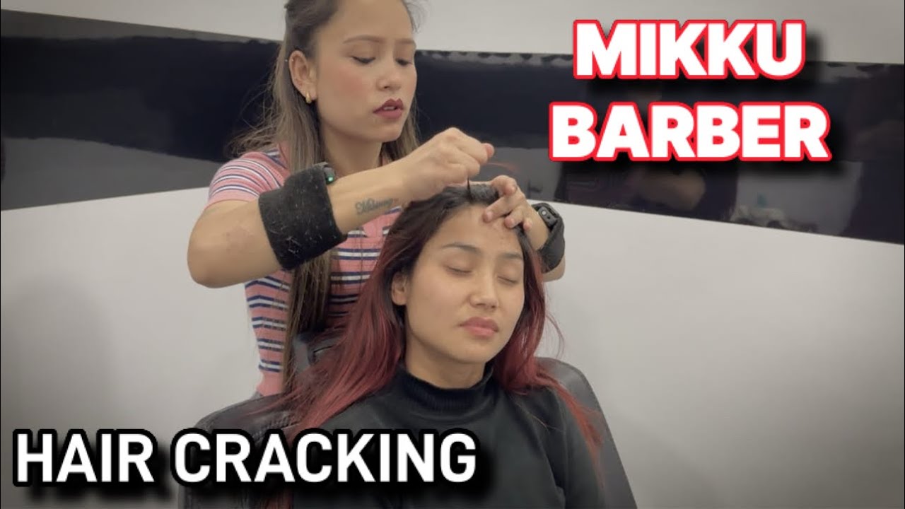 Asmr  hair cracking, head massage therapy by Indian Masseuse MIKKU BARBER