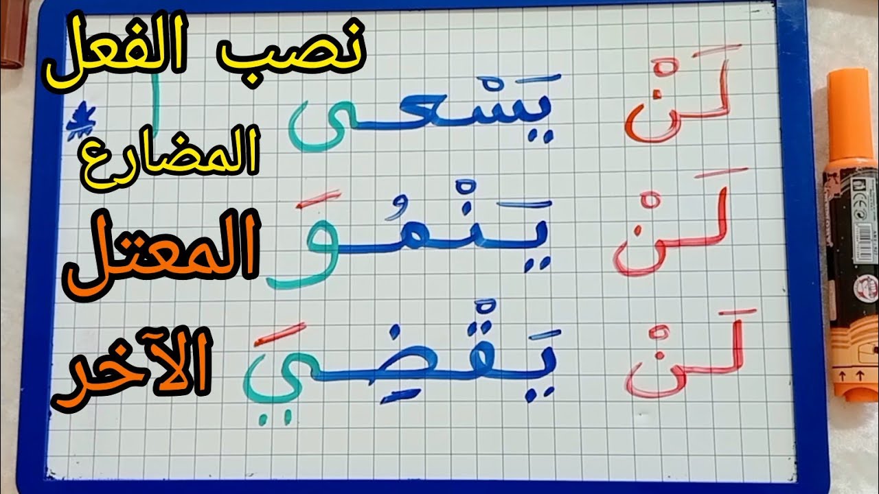 الدرس256: قواعد نصب الفعل المضارع المعتل الآخر/شرح جد جد مبسط