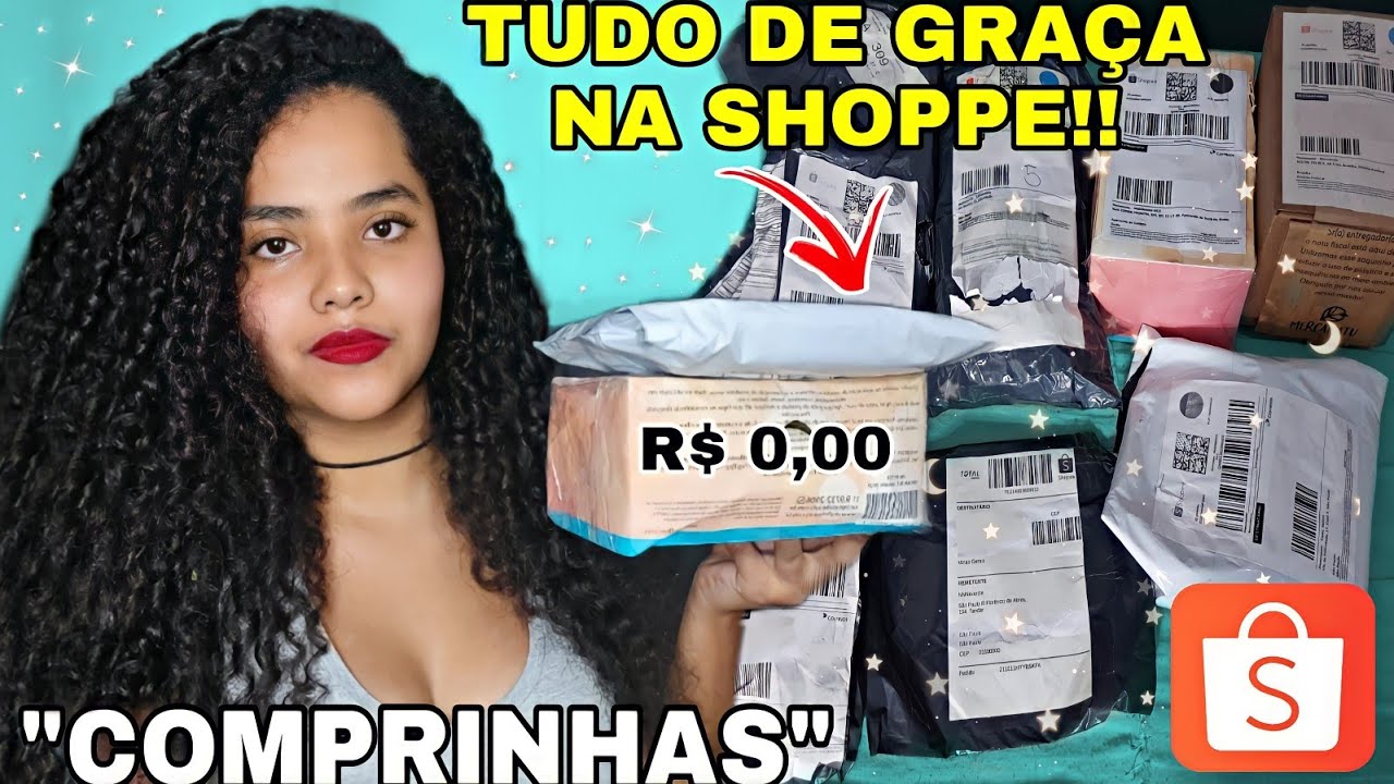 COMPREI TUDO DE GRAÇA NA SHOPPE|Não paguei nada!!