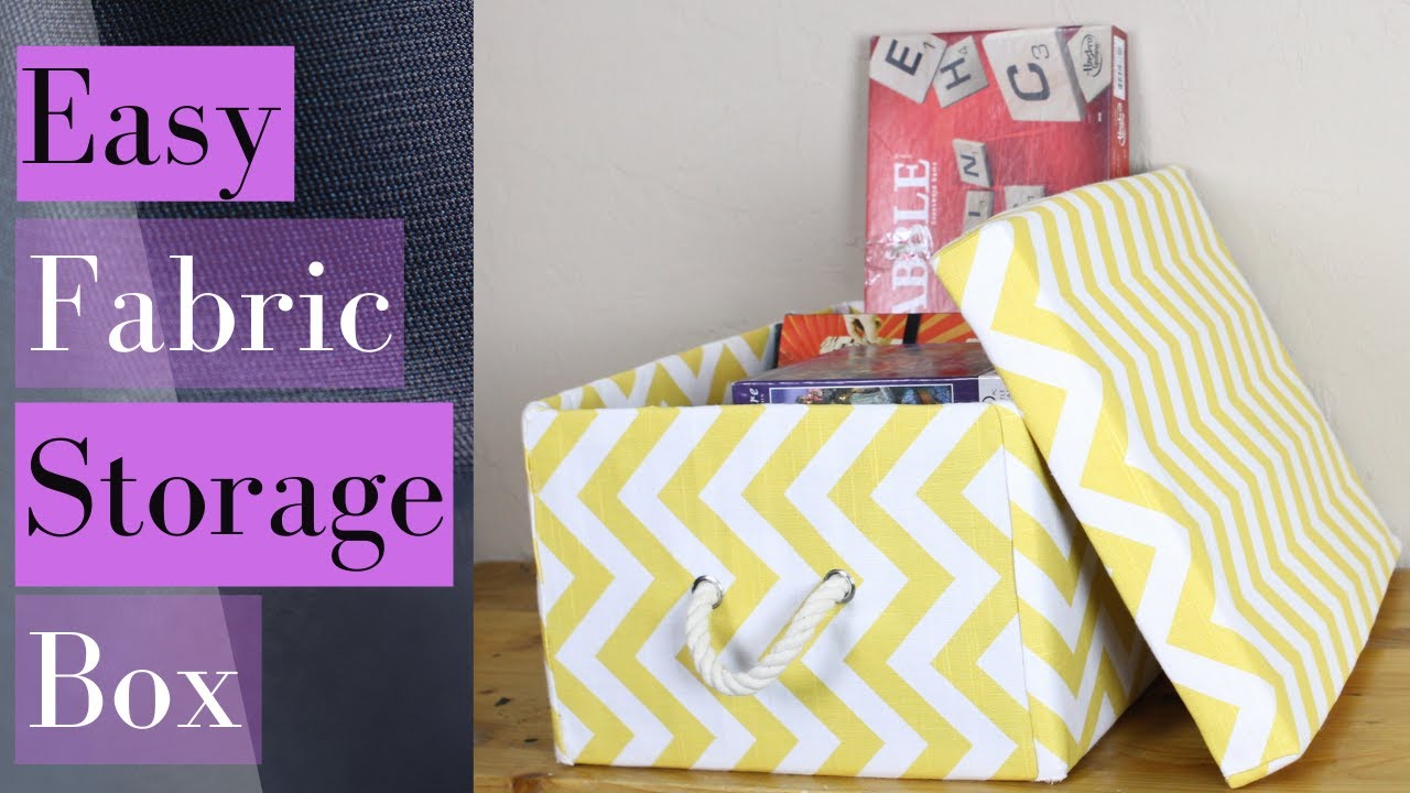 Fabric Storage Bin With Lid | No Sew | Recycle Old Cardboard Box