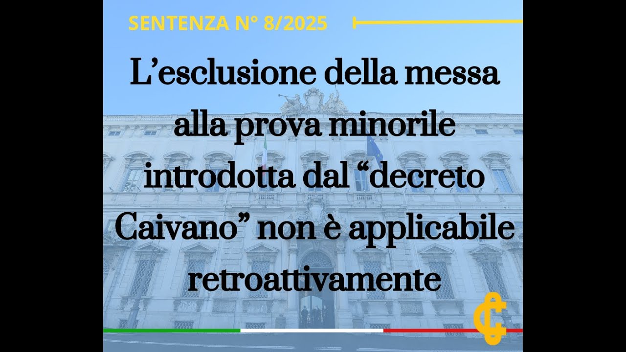 “Decreto Caivano” non applicabile retroattivamente