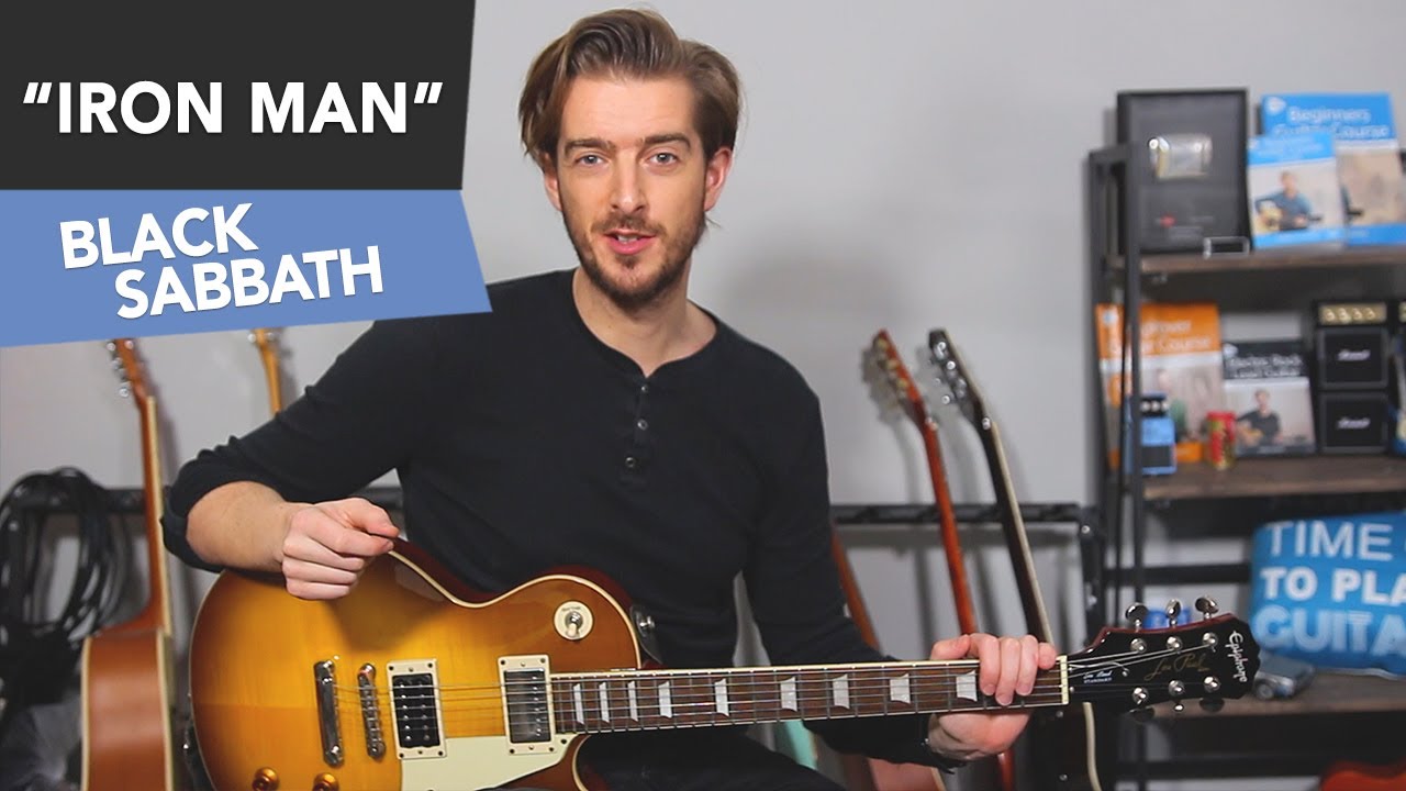 Iron Man EASY Guitar Lesson Tutorial - Black Sabbath - Power Chords for Beginners