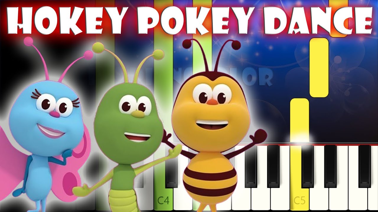 The Hokey Pokey Dance - Boogie Bugs | Piano Tutorial | Karaoke