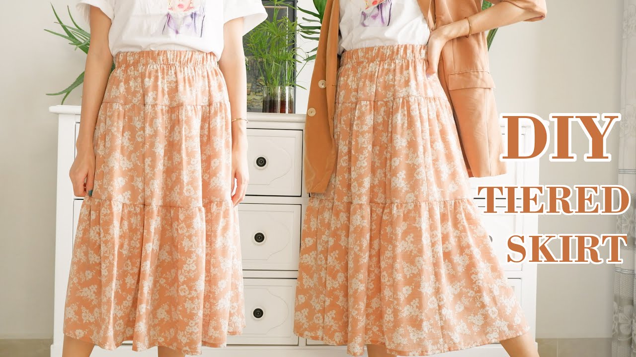 DIY Tiered Skirt | How To Make Tiered Ruffle Skirt From Scratch