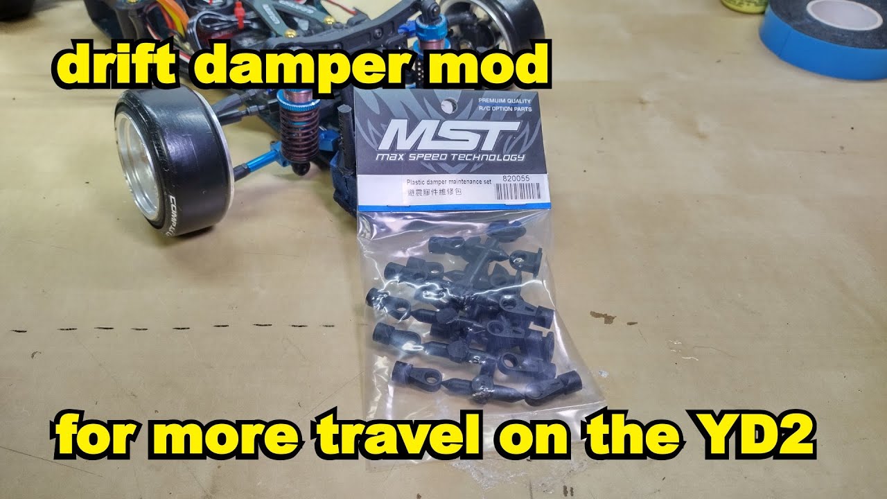 Yokomo YD2 - drift damper mod for more suspension travel