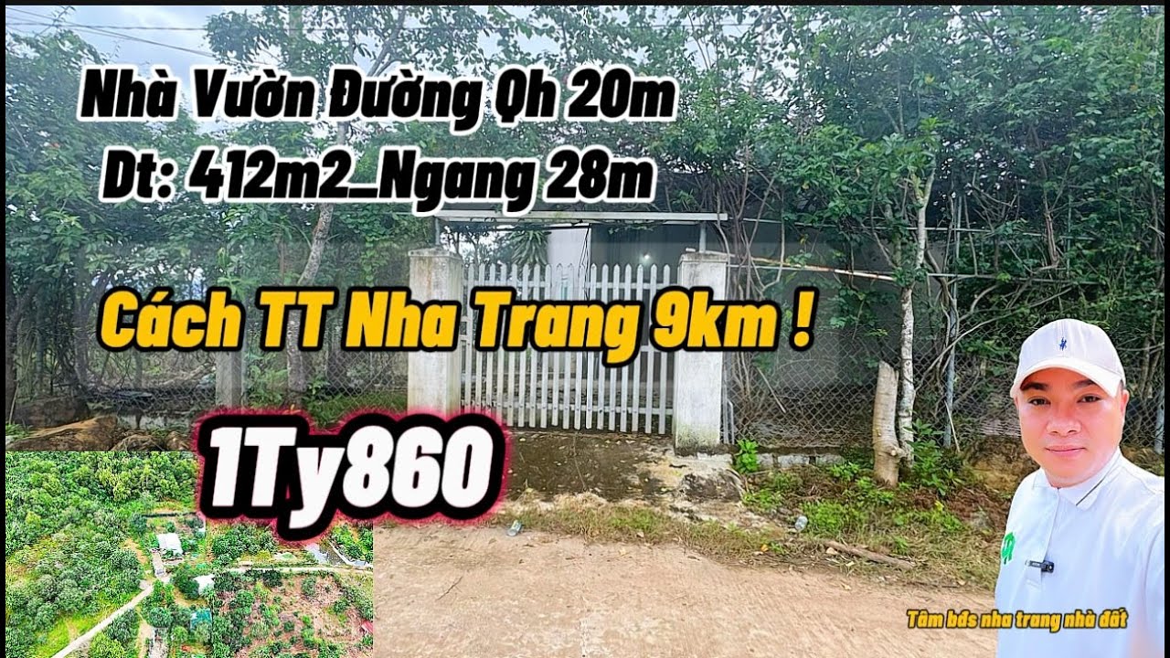 Nhà Vườn Đẹp Ven Nha Trang dt 412m2 Giá Tốt Chỉ 1Tỷ860 Cách Trung Tâm 15p, xã diên toàn diên khánh