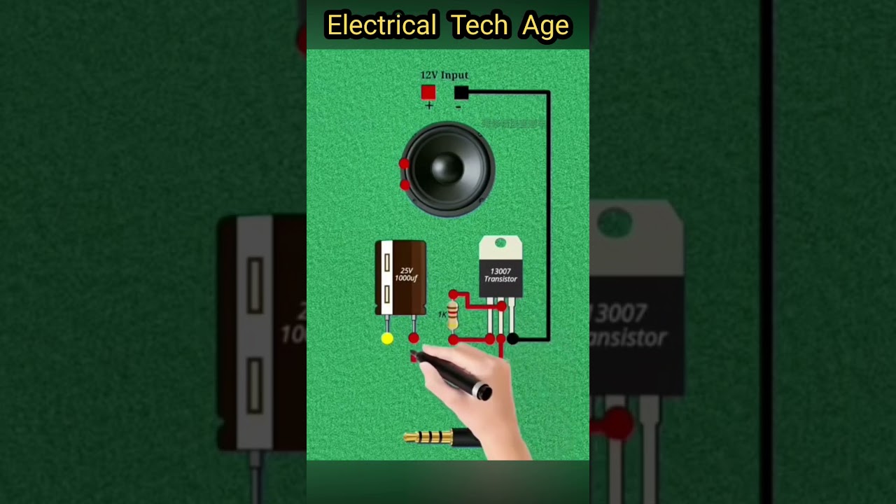 simple audio amplifier circuit diagram//using 13007 transistor