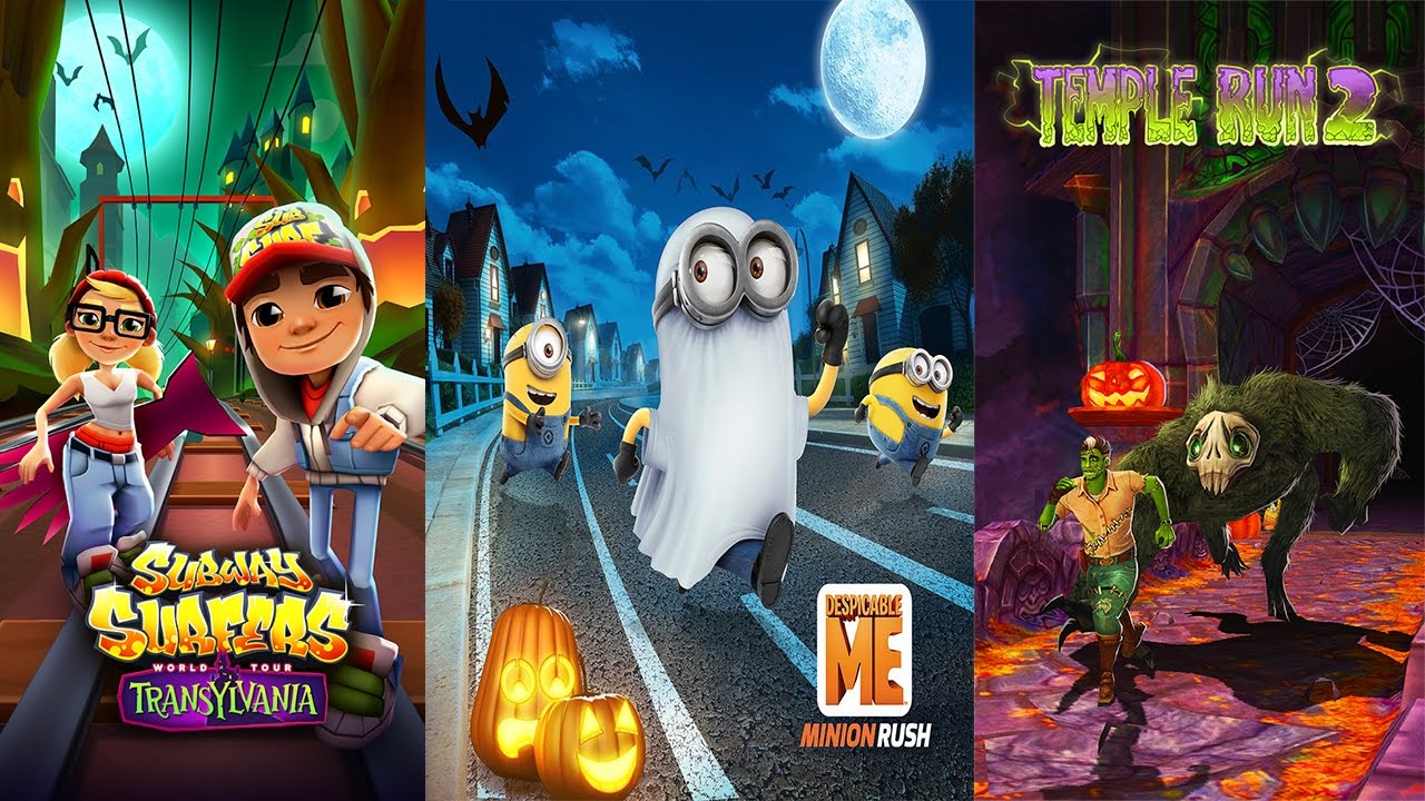 Despicable Me 2 Minion Rush vs Temple Run 2 Spooky Summit Vs Subway Surfers Transylvania Halloween