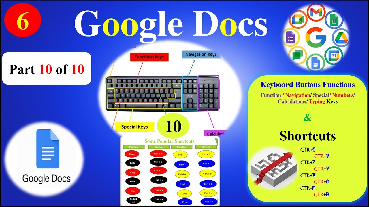 10-10--Google Docs Tutorial for Beginners | Create, Edit, and Share Documents - Keyboard-Shortcuts