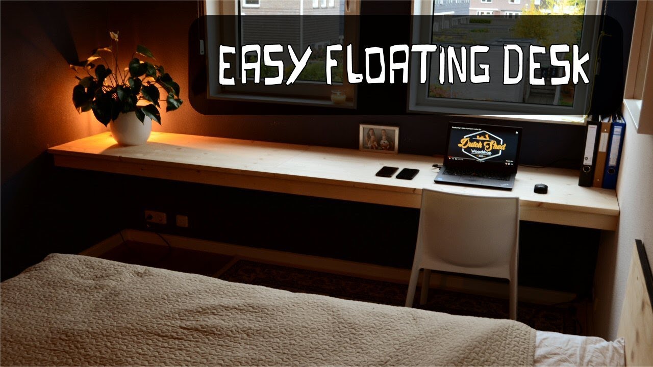 DIY Floating Desk || EASY Affordable Home Office!