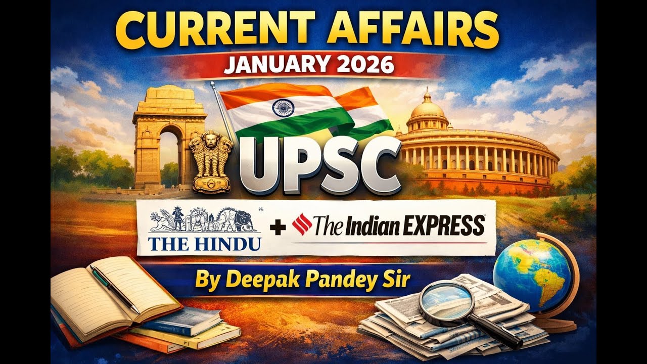 January 2026 Current Affairs | The Hindu + Indian Express Analysis UPSC/UPPCS by DEEPAK SIR
