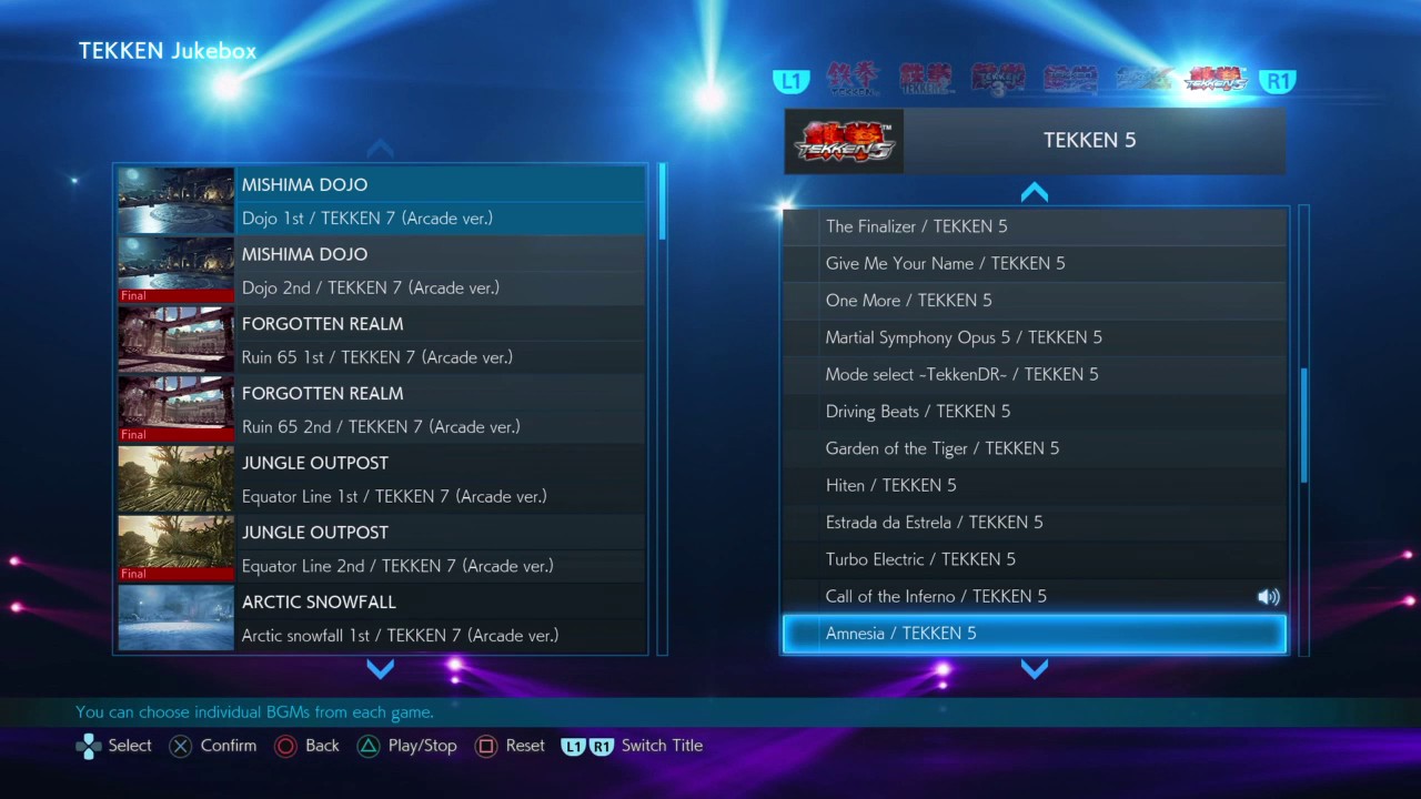 TEKKEN 7 Jukebox Mode - TEKKEN 5 Complete Soundtrack Playlist (TEKKEN 7)