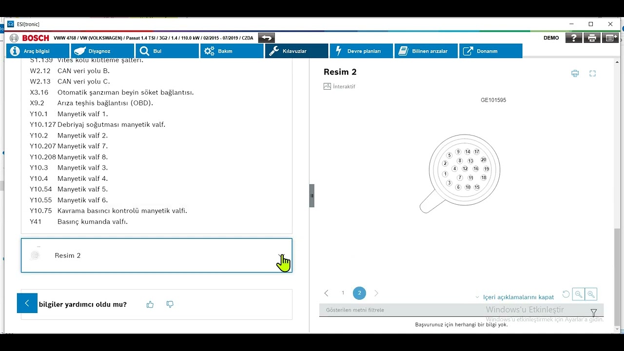 PASSAT ARIZA TESPİT KTS590 6 DSG Arıza Tespit ve Bakım Bilgileri