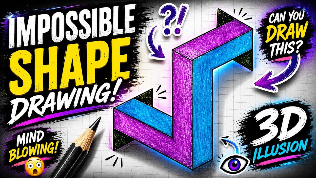 Impossible Floating 3D Tube! 🤯 Is it Going In or Out? | 3D Portal Illusion on Grid Paper