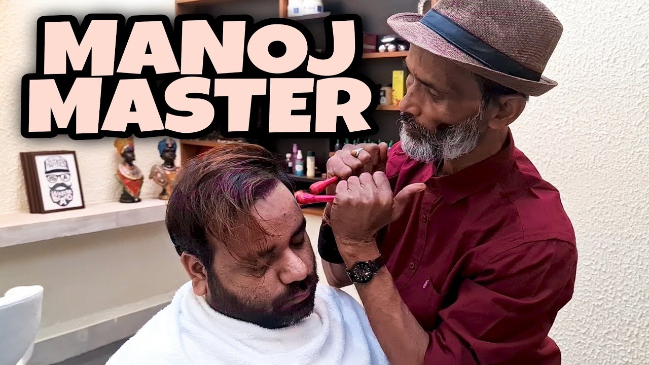 MANOJ MASTE, HEAD MASSAGE, NECK CRACKING, WOODEN TOOL, 📌PIN-PEN, INDIANBARBER #ASMR