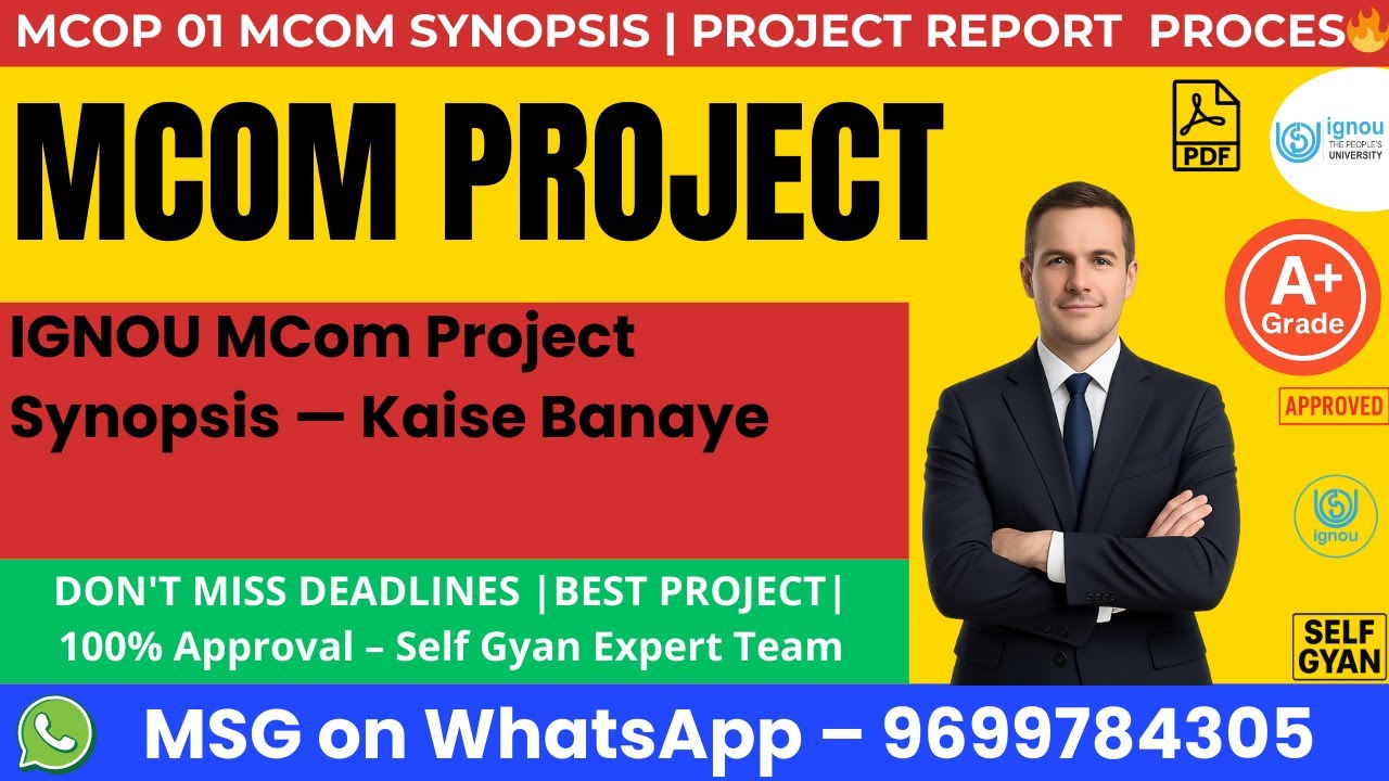 IGNOU MCom Project Synopsis &mdash; Kaise Banaye by self gyan