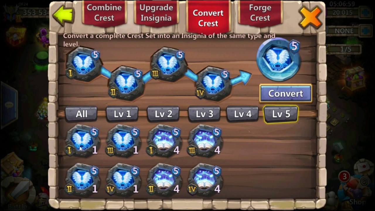 Castle Clash new Insignia 